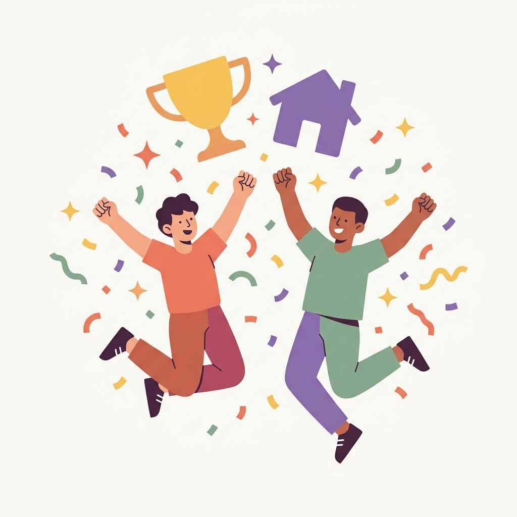 Goal celebration illustration